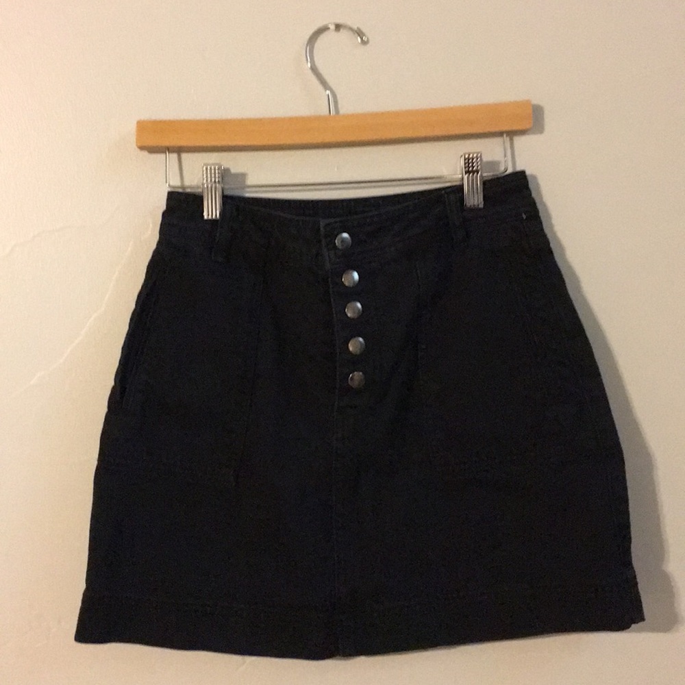 Black denim free people skirt